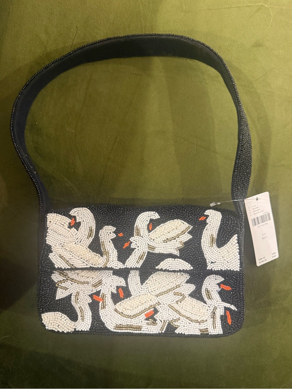 Beaded Anthropologie Swan Bag